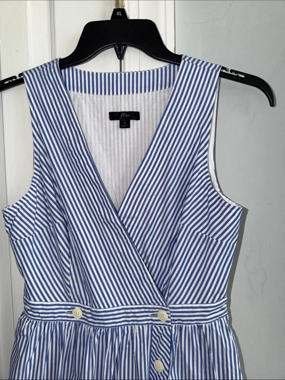 J. Crew Sleeveless Striped Poplin Midi Dress Size 4